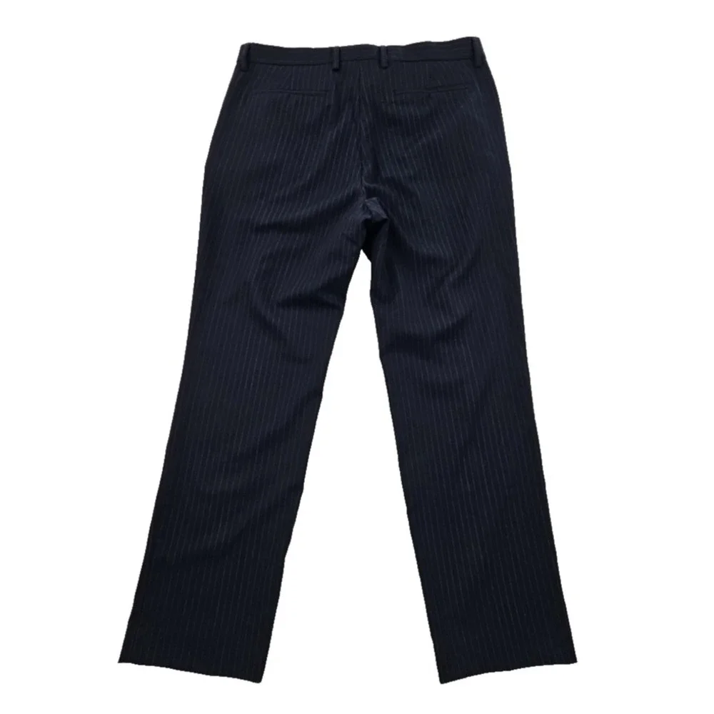 Banana Republic Dress‎ Pants Men's 36x32 Navy Blue Chalk Stripe Slim Fit Luxe